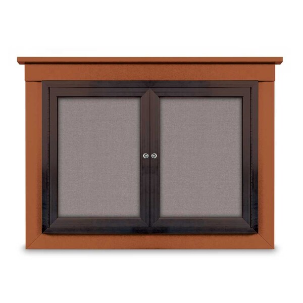 24"x36" 1-Door Enclosed Letterboard, Black Felt/Lt Oak